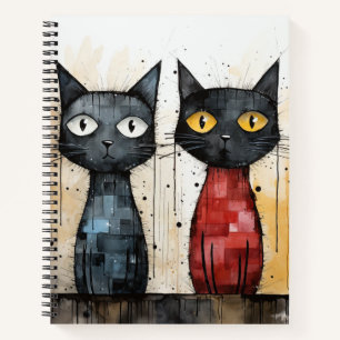 Zwei Coole Katzen Bullet Line Rezept Notebook Notizblock