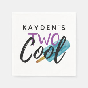 ZWEI COOLE KIDS 2. Geburtstag Sommer Eis-Pop-Party Serviette