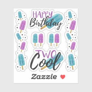 ZWEI COOLE Kinder 2. Geburtstag Ice Pop Scrapbook Aufkleber