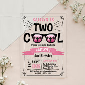 Zwei Coole Mädchen 2. Geburtstag Acryleinladungen