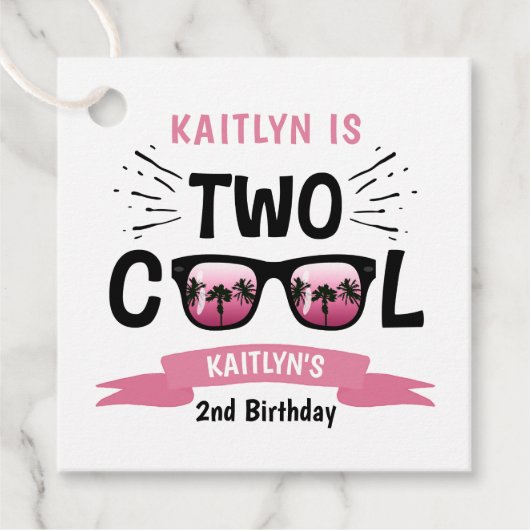 Zwei Coole Mädchen 2. Geburtstag Geschenkanhänger (Vorderseite)
