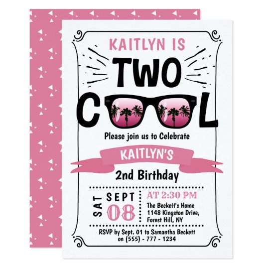 Zwei Coole Madchen 2 Geburtstags Einladungen Einladung Zazzle De