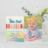 Zwei Coole Niedliche Populationen Zweites Geburtst Einladung (Stehend Vorderseite)
