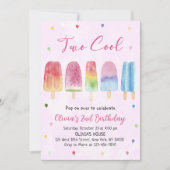 Zwei Coole Pink Popsim Girl Birthday Party Einladung (Vorderseite)