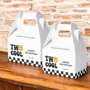 Zwei Coole Retro Boy Zweite Geburtstagsparty Geschenkschachtel