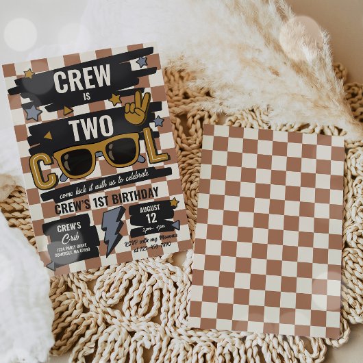 Zwei Coole Retro-Scheckglas-Sonnenbrille am 2. Geb Einladung