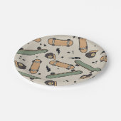 Zwei Coole Skateboard zum Geburtstag Pappteller (Schrägansicht)