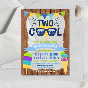 Zwei coole Sommer-Vibes 2. Geburtstag Acryleinladungen