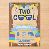 Zwei Coole Sommerwochen 2. Geburtstag Acryleinladungen (Vorderseite)