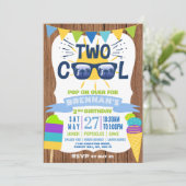 Zwei Coole Sommerwochen 2. Geburtstag Einladung (Stehend Vorderseite)