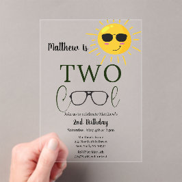 Zwei Coole Sonnenbrille 2. Geburtstag Einfach Acryleinladungen