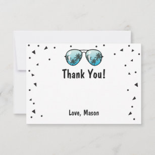 Zwei Coole Sonnenbrille Confetti Junge Danke Karte