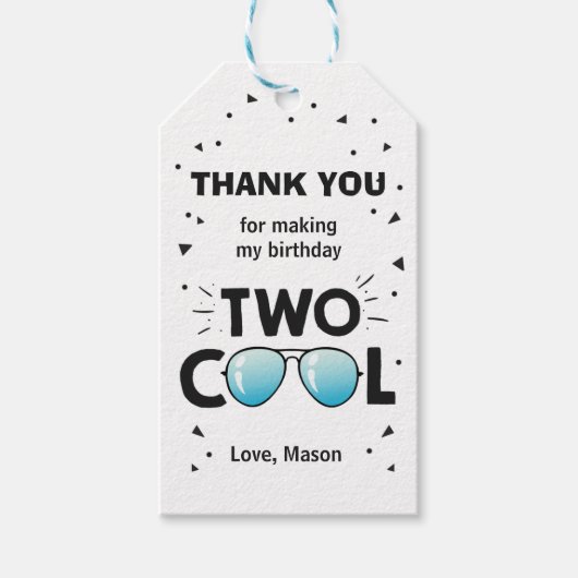 Zwei Coole Sonnenbrille Geburtstag Danke Ihnen für Geschenkanhänger (Vorderseite)