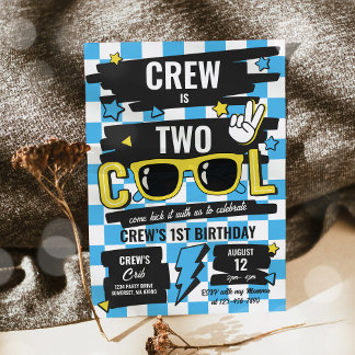 Zwei Coole Sonnenbrillen 2. Geburtstag Party Einladung