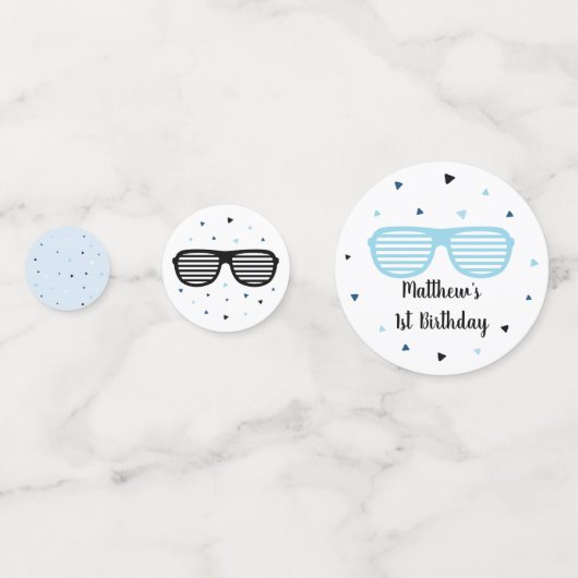 Zwei Coole Sonnenbrillen Junge Geburtstag Konfetti (Rückseiten)