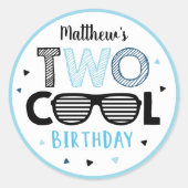Zwei Coole Sonnenbrillen Junge zum zweiten Geburts Runder Aufkleber (Vorderseite)