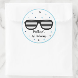 Zwei Coole Sonnenbrillen Junge zum zweiten Geburts Runder Aufkleber