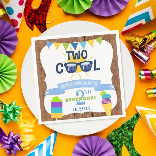 Zwei Coole Summer Vibes 2. Geburtstag Party Serviette