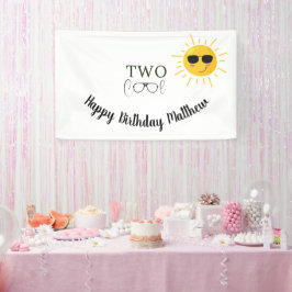 Zwei Coole Sunglass 2. Geburtstag einfach Banner