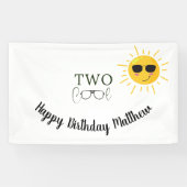 Zwei Coole Sunglass 2. Geburtstag einfach Banner (Horizontal)