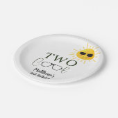 Zwei Coole Sunglass 2. Geburtstag einfach Pappteller (Schrägansicht)