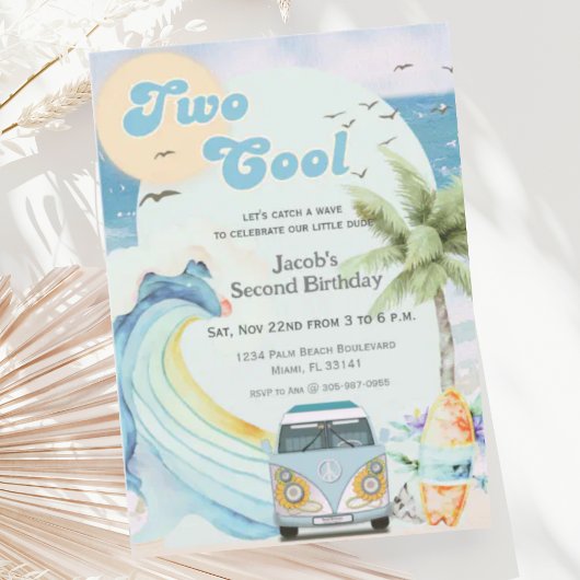 Zwei Coole Surf Beach Retro Surfen am zweiten Gebu Einladung