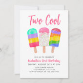 Zwei Coole Sweet Colorful Ice Pops Girl Birthday Einladung (Vorderseite)