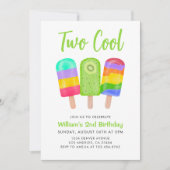 Zwei Coole Sweet Colorful Ice Pops Junge Geburtsta Einladung (Vorderseite)