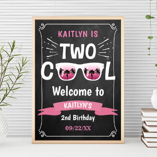 Zwei Coole Tafel 2. Geburtstags-Willkommensschild Poster