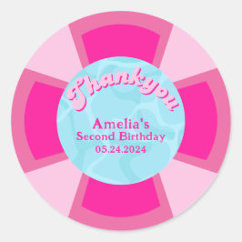 Zwei coole tropische Schwimmbäder Sommer Geburtsta Runder Aufkleber