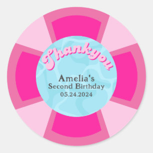 Zwei coole tropische Schwimmbäder Sommer Geburtsta Runder Aufkleber