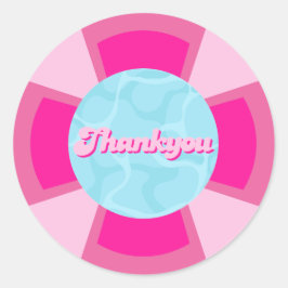 Zwei coole tropische Schwimmbäder Sommer Geburtsta Runder Aufkleber