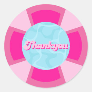 Zwei coole tropische Schwimmbäder Sommer Geburtsta Runder Aufkleber