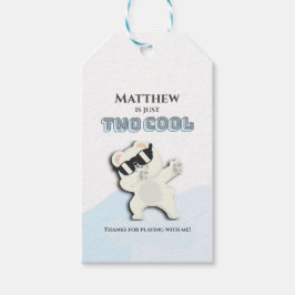 Zwei coole Winter Eisbär dabbing 2. Geburtstag Geschenkanhänger