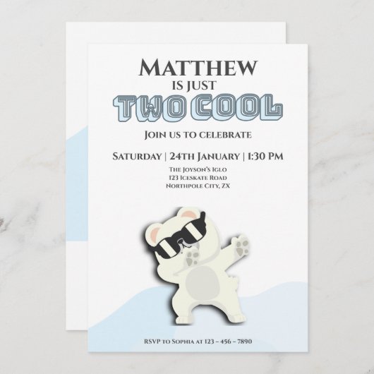 Zwei Coole Winterpolarbären, die sich am 2. Einladung (Vorne/Hinten)