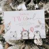 Zwei Coole Wintertiere zum Geburtstag Einladung