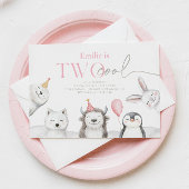 Zwei Coole Wintertiere zum Geburtstag Einladung
