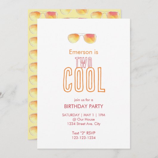 Zwei Coole zweite Einladung zum Geburtstag (Vorne/Hinten)