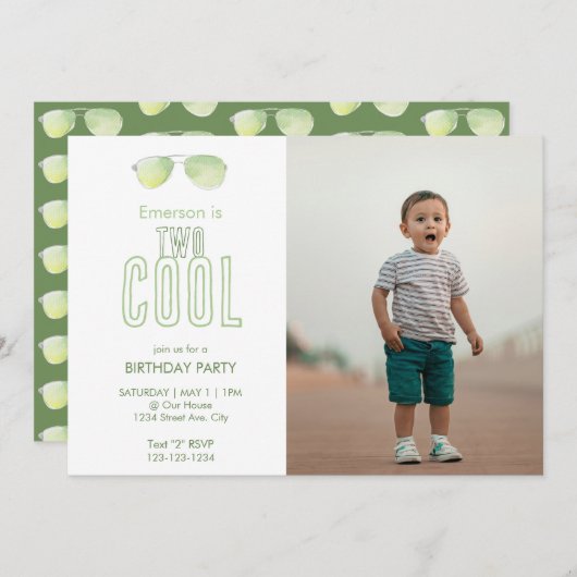 Zwei Coole zweite Einladung zum Geburtstag (Vorne/Hinten)