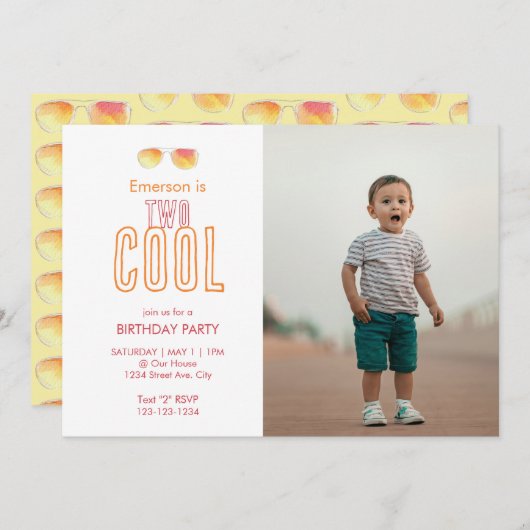 Zwei Coole zweite Einladung zum Geburtstag (Vorne/Hinten)