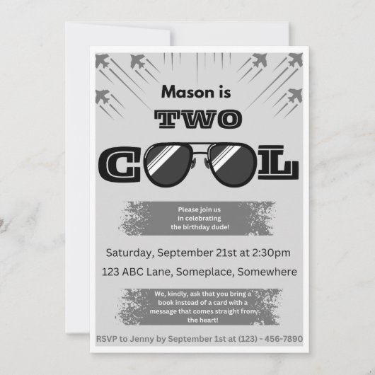 Zwei Cooler Geburtstag Typ! Einladung (Vorderseite)