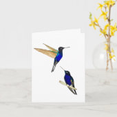 Zwei Coronet Hummingbirds Grußkarte Karte (Gelbe Blume)
