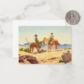 Zwei Cowboys zu Pferden von Maynard Dixon Mitteilungskarte (Vorderseite/Rückseite Beispiel)