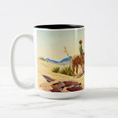 Zwei Cowboys zu Pferden von Maynard Dixon Zweifarbige Tasse (Links)