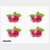 Zwei Cranbeeren Ovaler Aufkleber (Blatt)