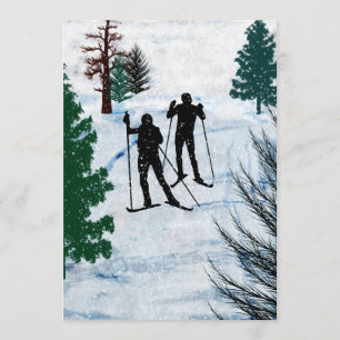 Zwei Cross Country-Skifahrer Einladung