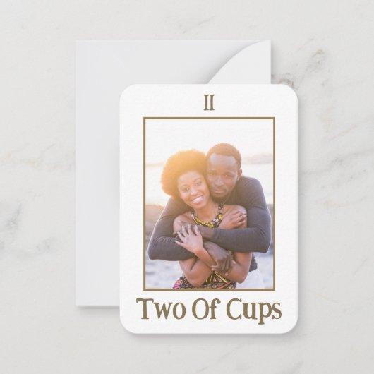 Zwei Cups-Tarot | Umschließung von Gold-MiniaturFo Mitteilungskarte (Vorderseite)