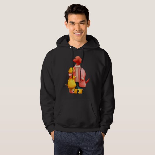 Zwei Dackeln umarmen Hoodie (Vorne ganz)