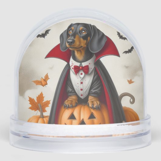 Zwei Dackeln Vampire Snow Globe Schneekugeln (Vorderseite)