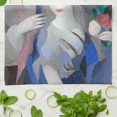 Zwei Dame und Dove, Marie Laurencin Geschirrtuch (Gefaltet)